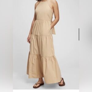 GAP - Tie back halter maxi dress with pockets